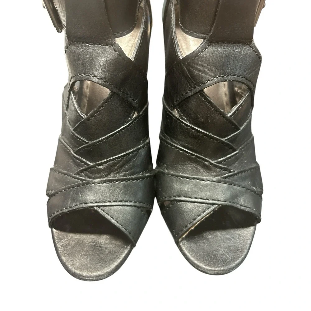 Coach‎ Harah A3630 Heels Sandals Leather $198 Black Size 10B